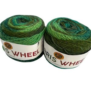 2 Lion Brand Yarns Ferris Wheel Cakes 3 oz 85 g 100% Acrylic #603 Evergreen New